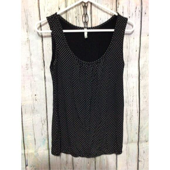 Amisu Black & White Polka Dot Tank Elastic Bottom Size Small - Picture 10 of 10